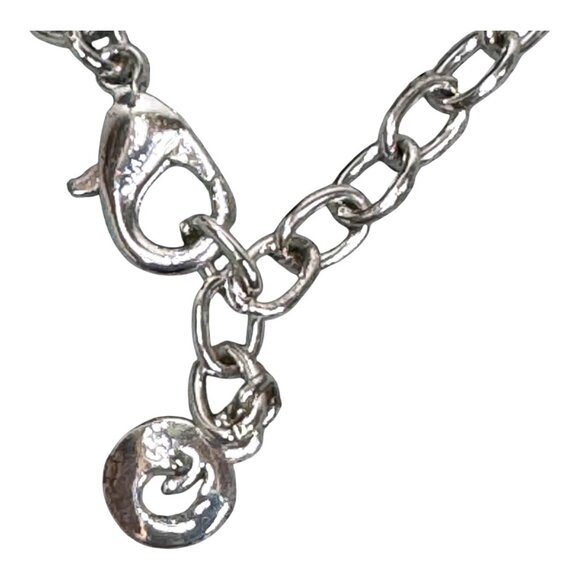 Gloria Vanderbilt Hallmarked Double Strand Two Tone Silver Blue Beaded Necklace - Picture 3 of 7